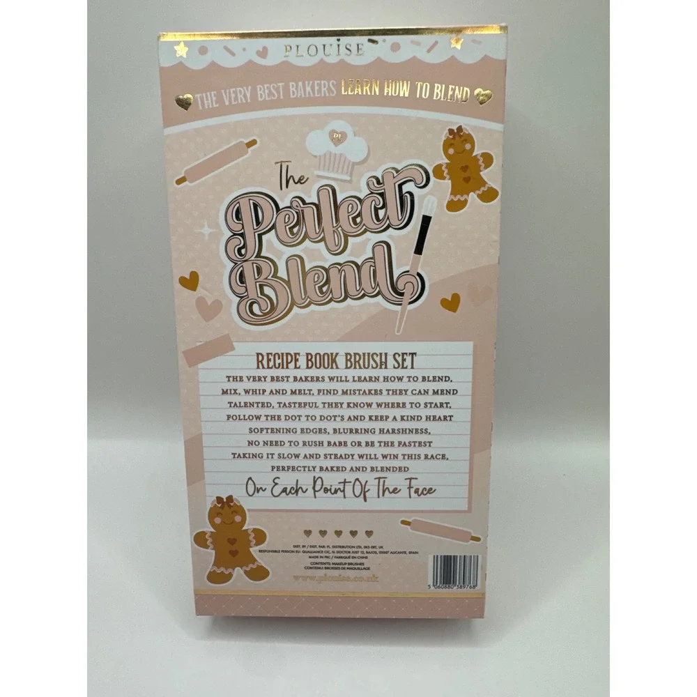 Plouise The Perfect Blend Recipe Book Brush Set Pink Gold Gingerbread Baker BNIB